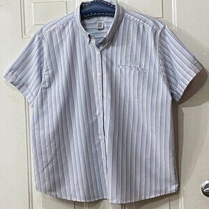 Cabin Creek Wrinkle Free Sz 18 (XL) Womens Shirt Short Sleeve White/Blue Striped